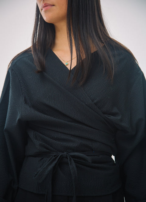 Furoshiki Wrap Shirt Black