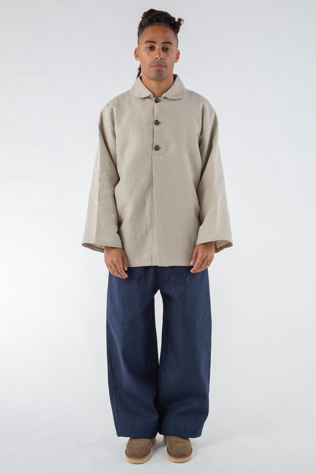 Chiyo Shirt in Stone Linen