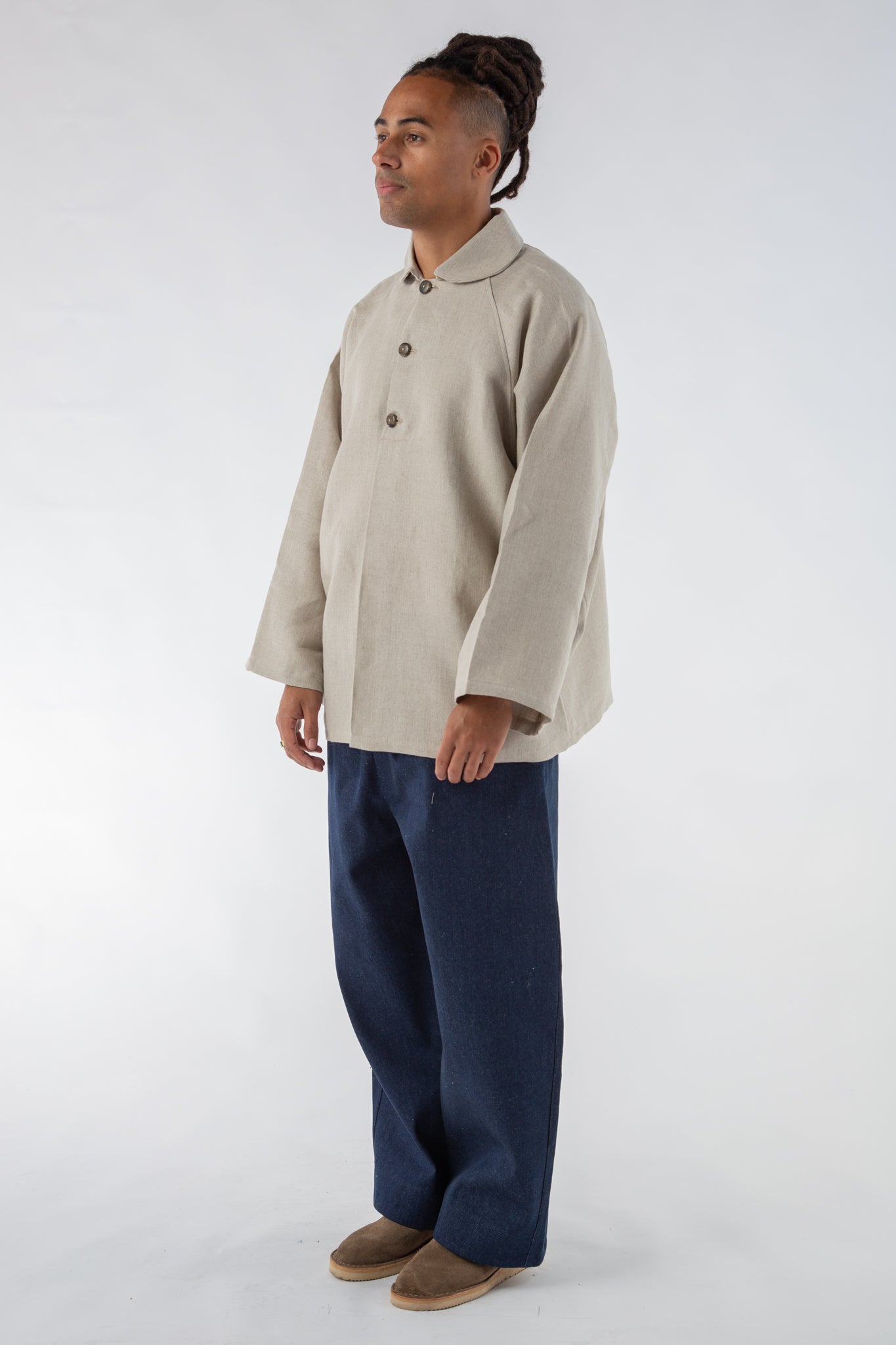 Chiyo Shirt in Stone Linen