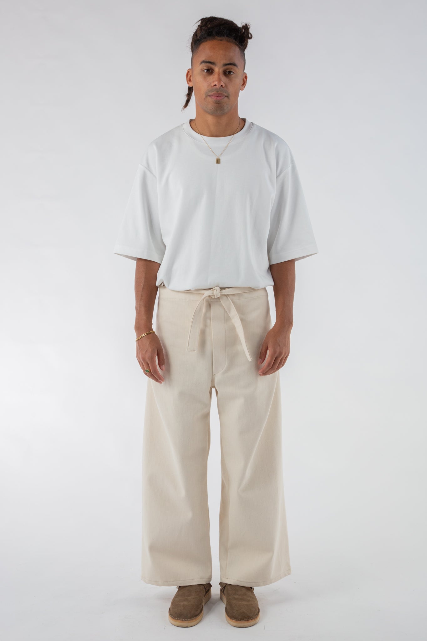 Yūtiriti Tie Pants in Natural Denim