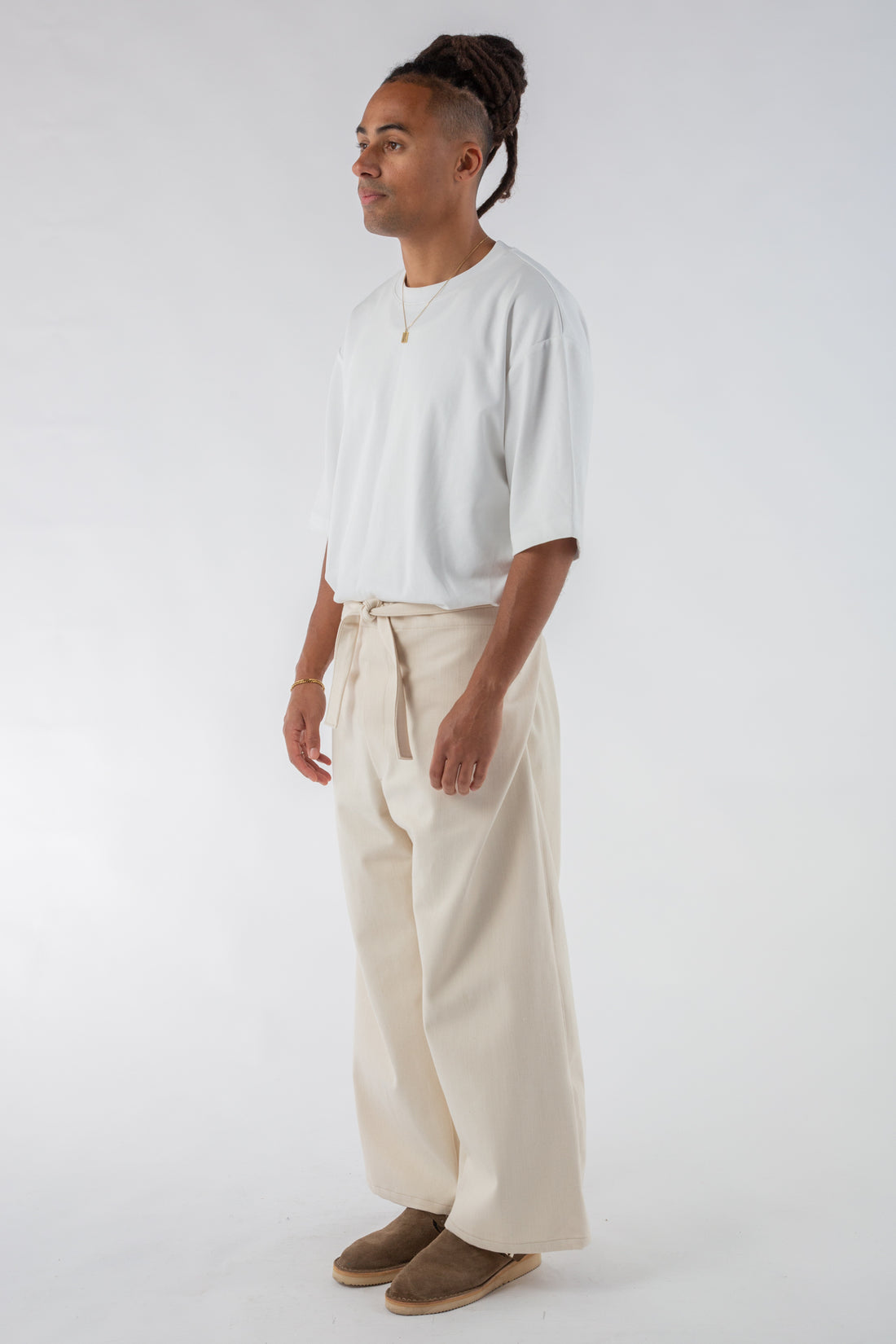 Yūtiriti Tie Pants in Natural Denim