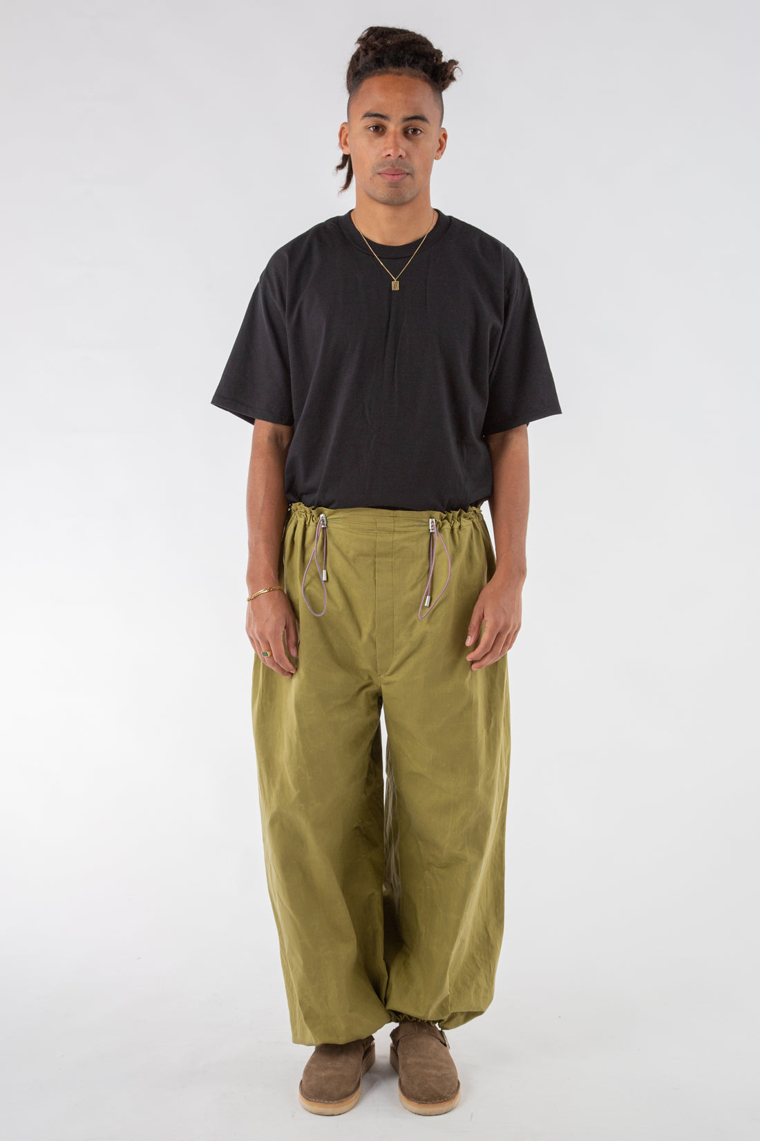 Tie Kamotsu Pants in Seaweed Green