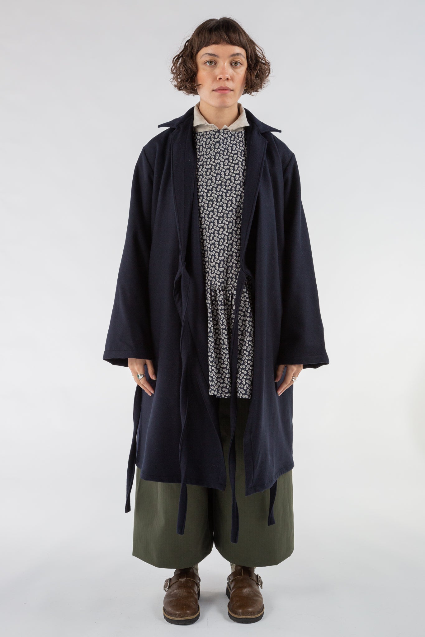 Nori Coat in Navy Moleskin