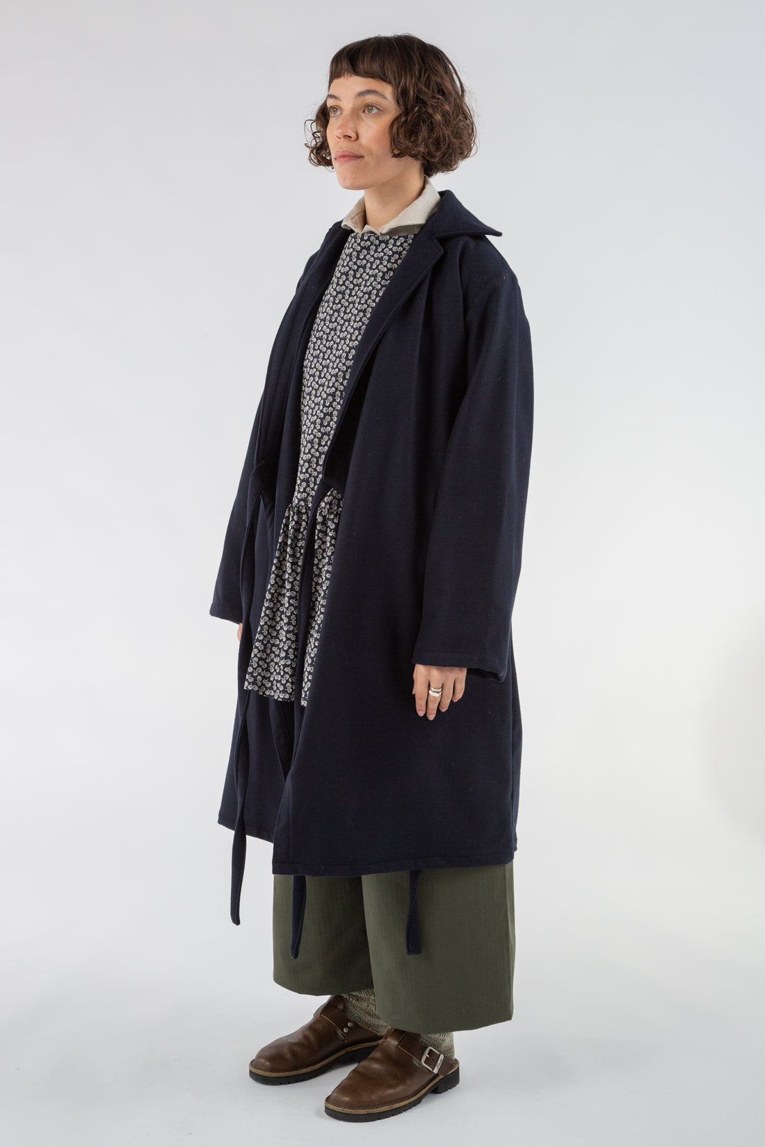 Nori Coat in Navy Moleskin